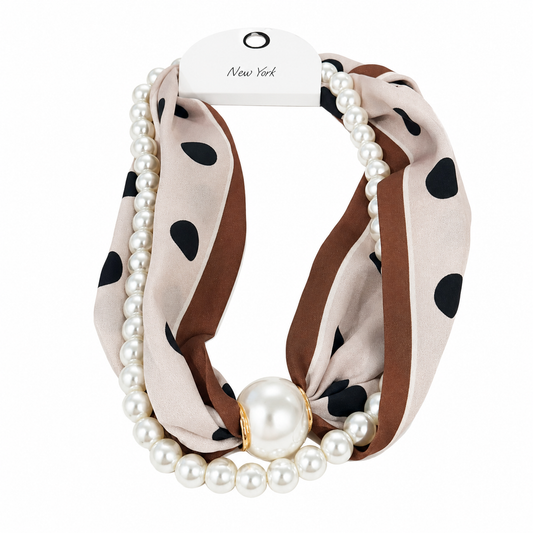 Layered Pearl Scarf Necklace
