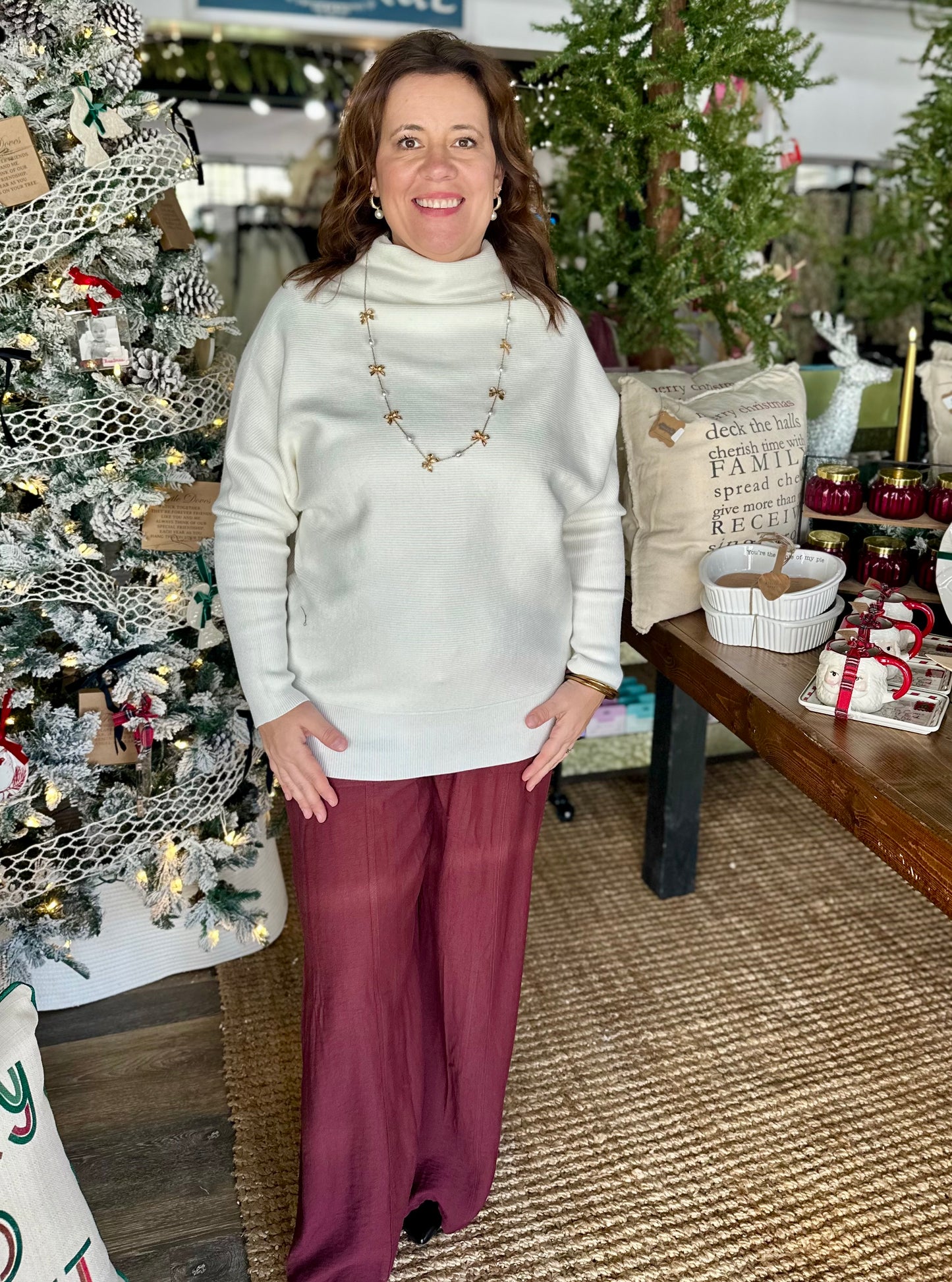 Viscose Dolman Sleeve Mock Neck Sweater