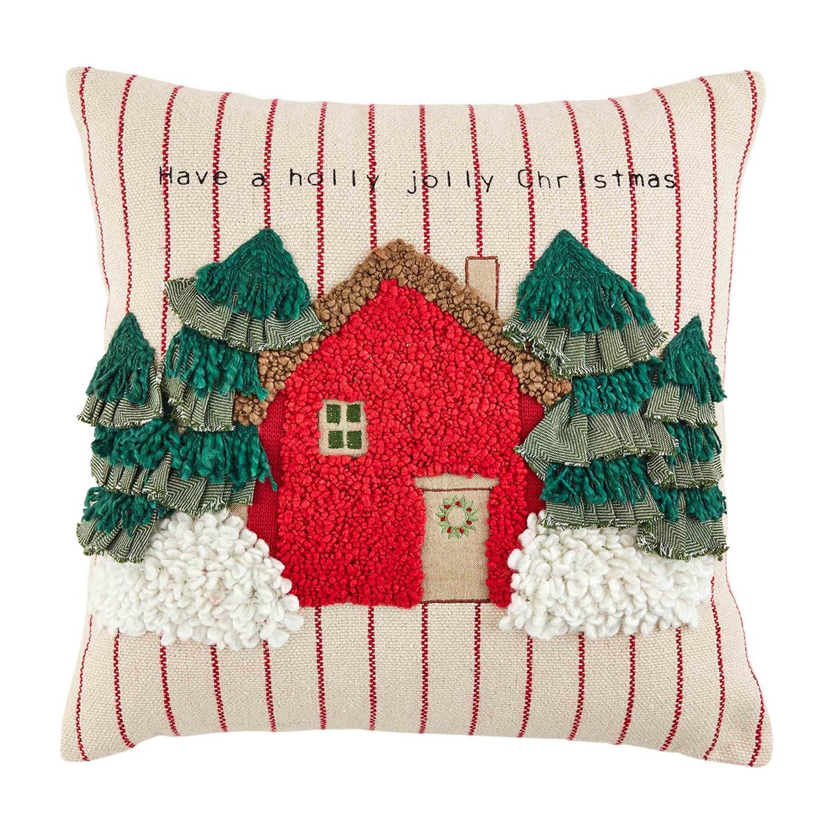 Holly Fringe Applique Pillow