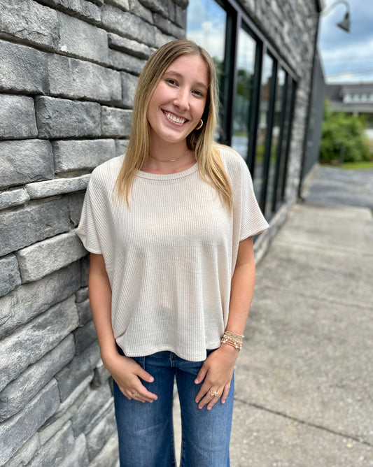 Ribbed SS Sweater