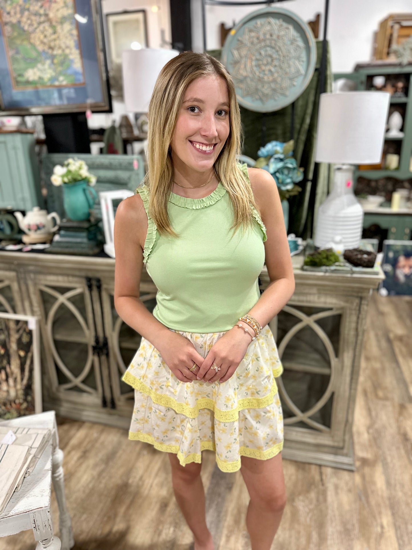 Floral Layered Mini Skirt