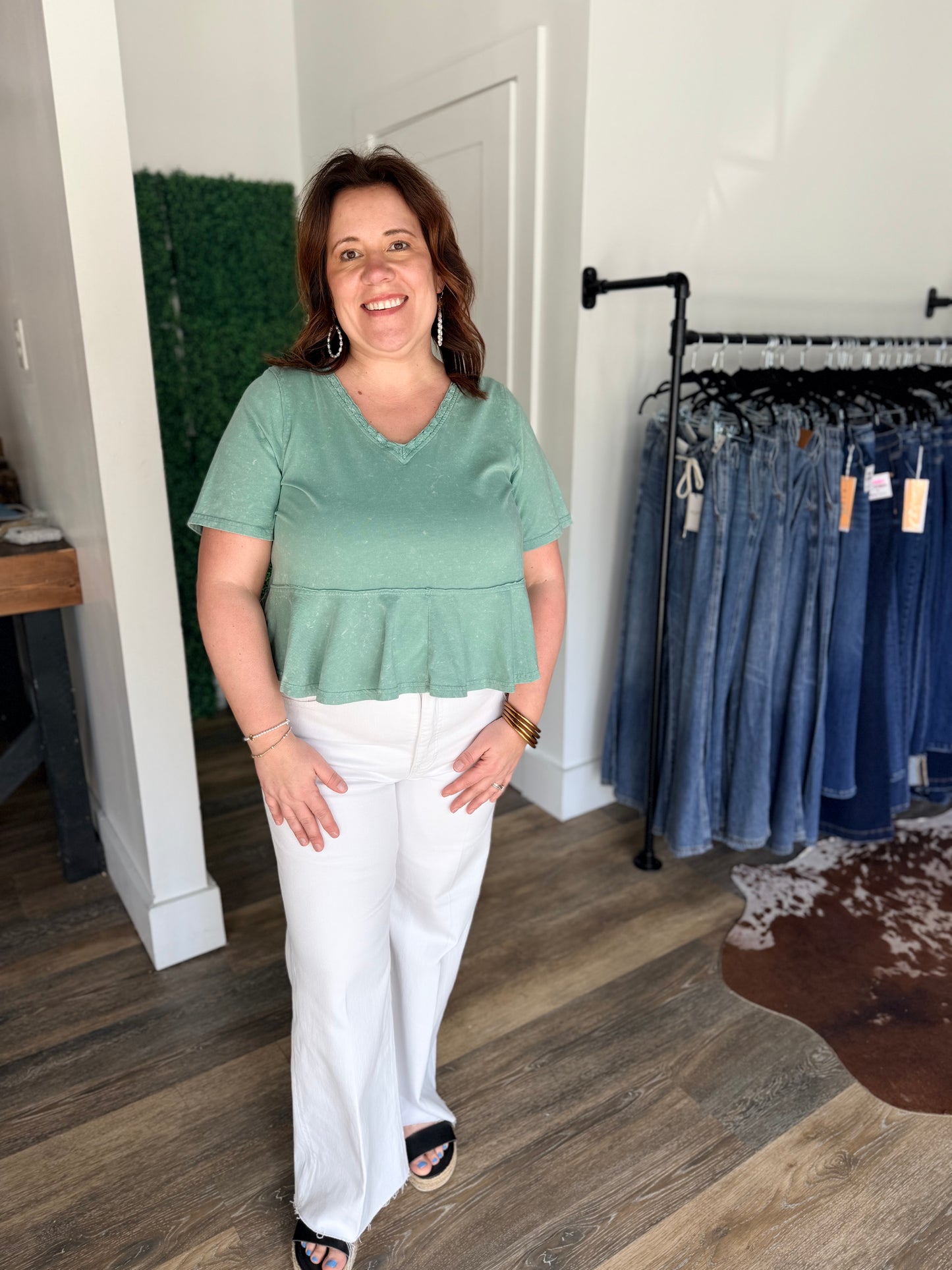 Lace Trim Babydoll Top