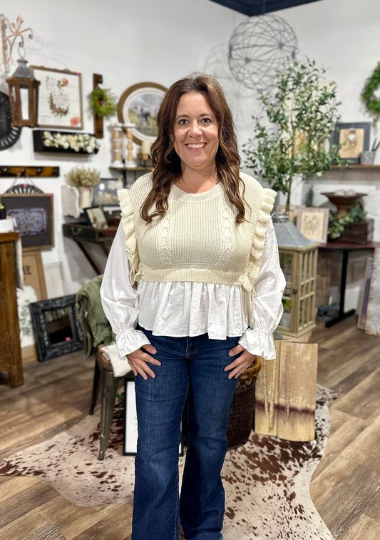 Knitted Vest And Blouse