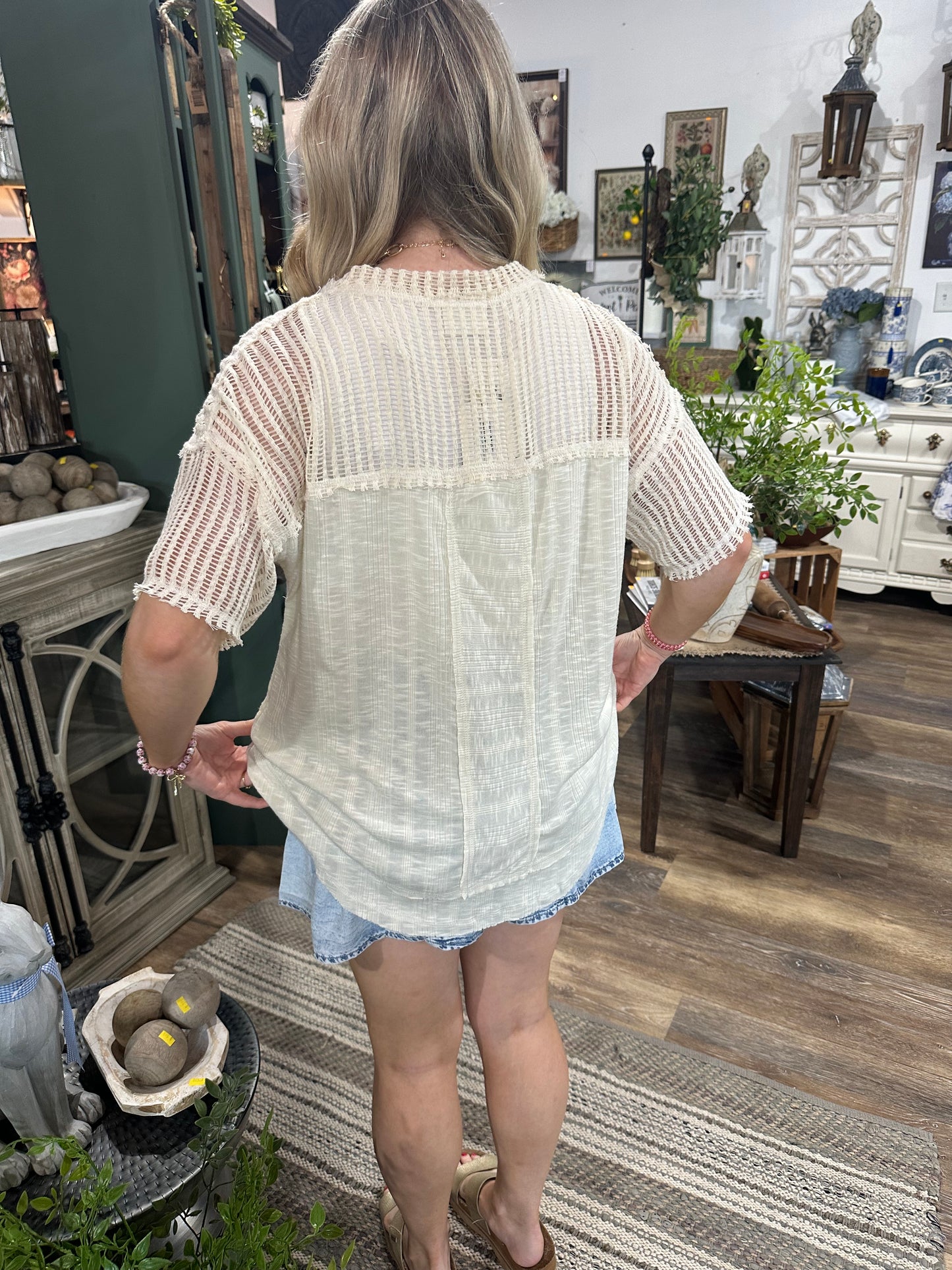 Oversized Contrast Knit Comfy Casual Top