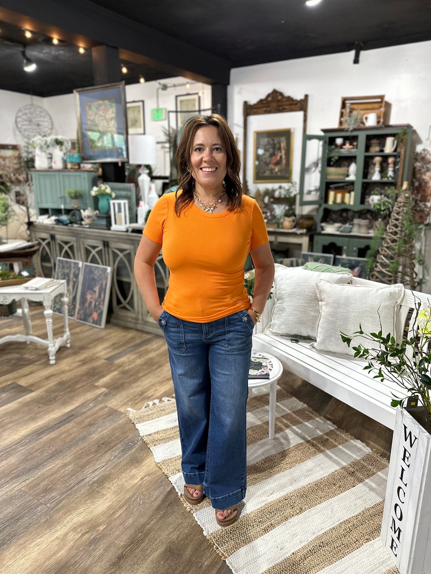 ribbed Tennessee orange top