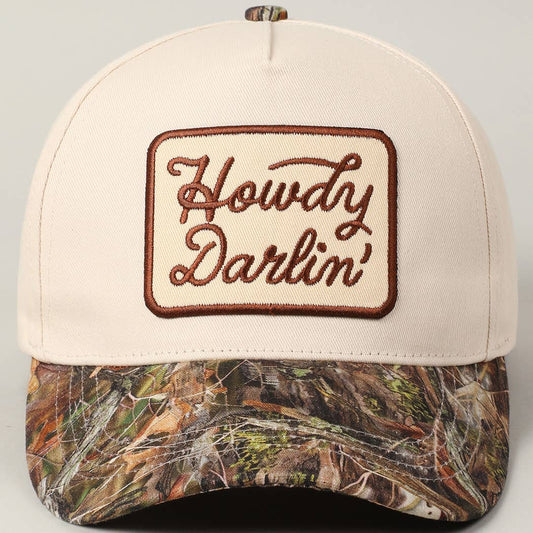 Howdy Darlin' Embroidery Patch Realtree Cap: CAMO / ONE SIZE