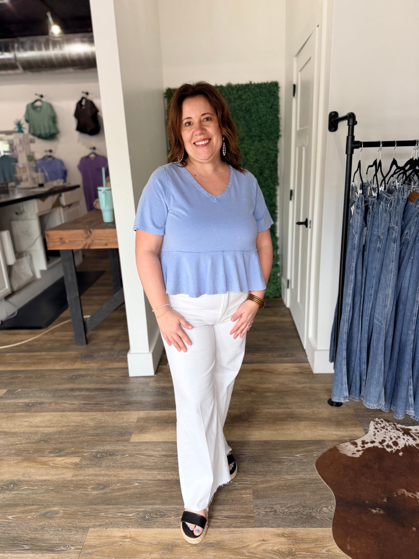 Lace Trim Babydoll Top