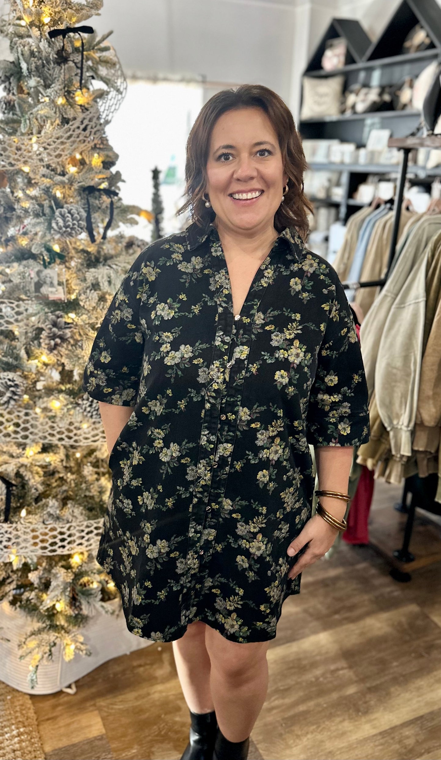 Dark Floral Mini Dress