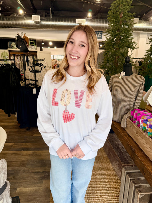Love Patchwork Sweatshirt