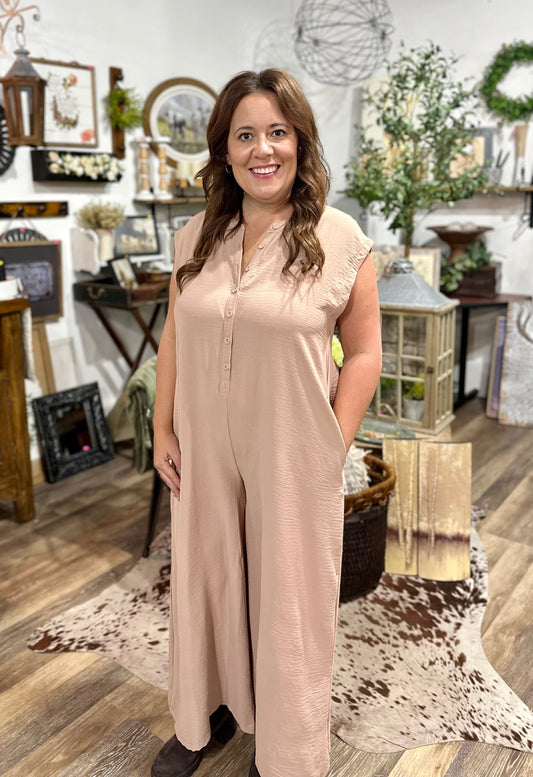 Half Button Jumpsuit