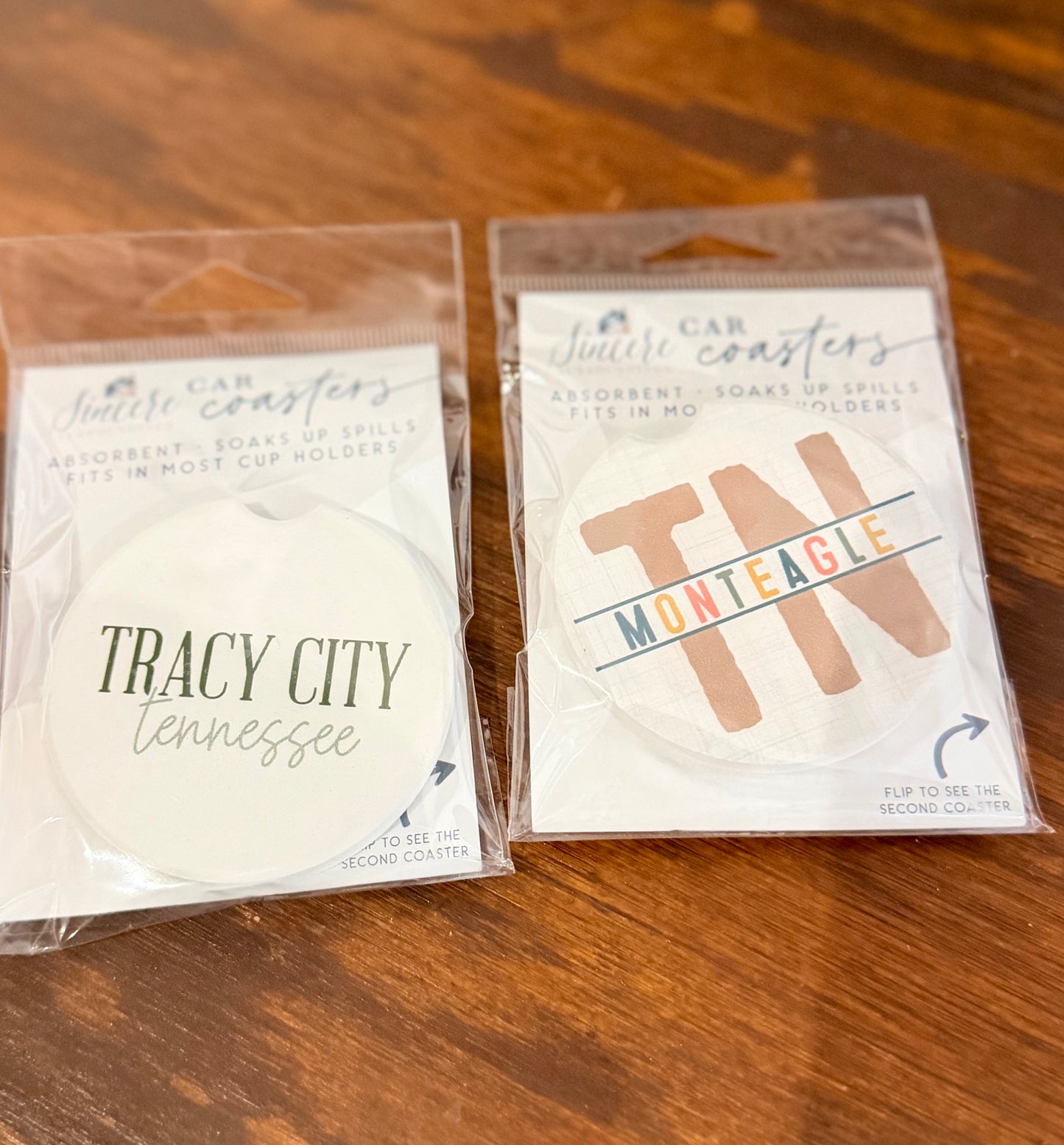 Tracy City and Monteagle car coasters 