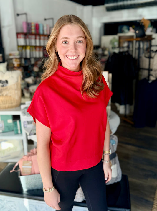 Mock Neck Minimalist Top