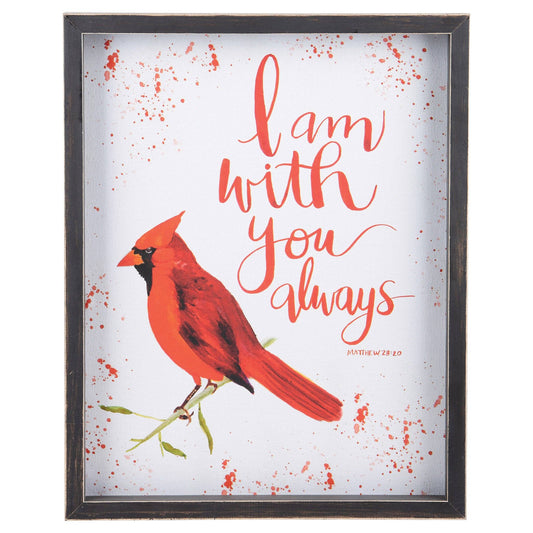 I am With You Red Bird Framed Watercolor: 11x14 / 2