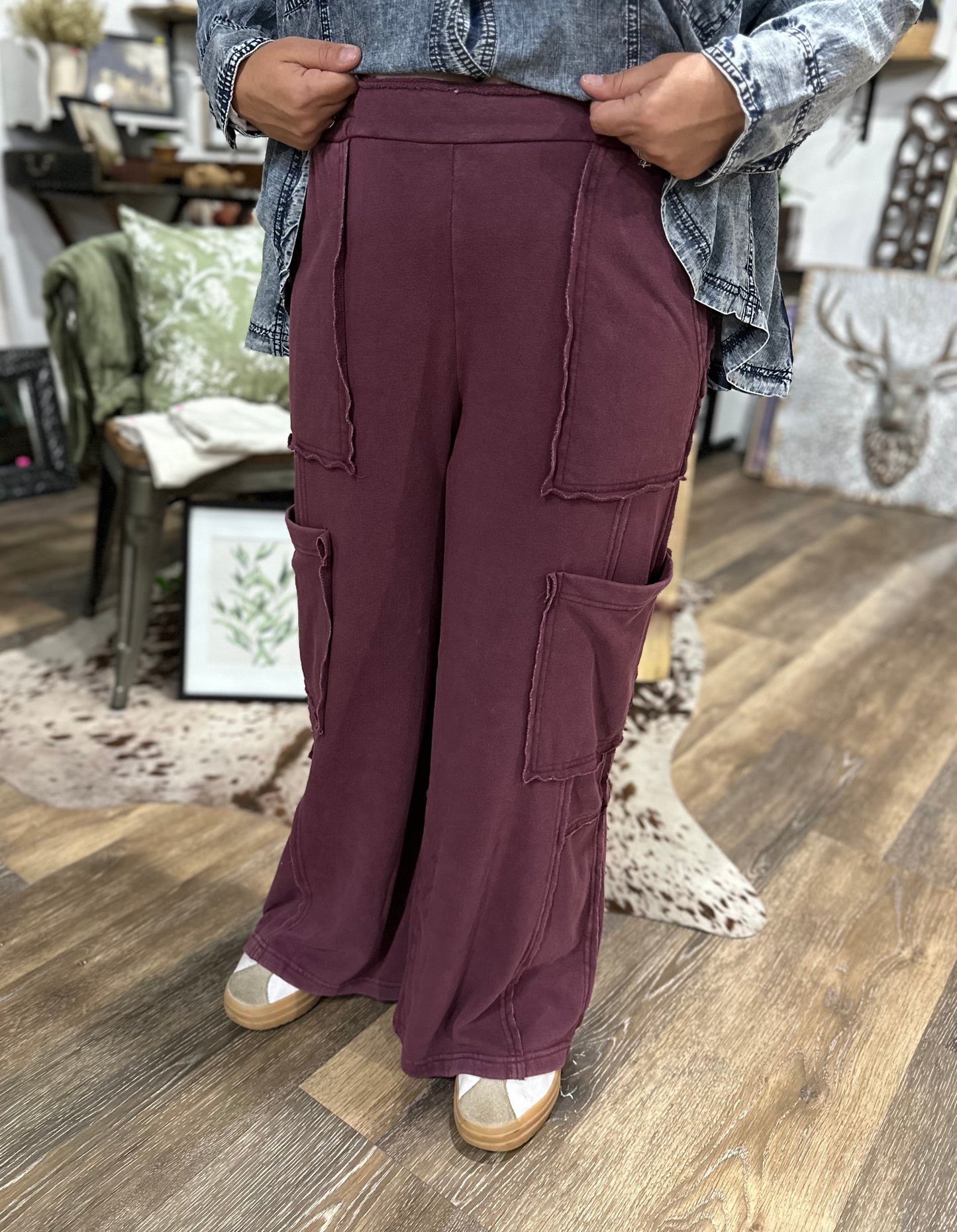 Mineral Washed Oversized Utility Pants