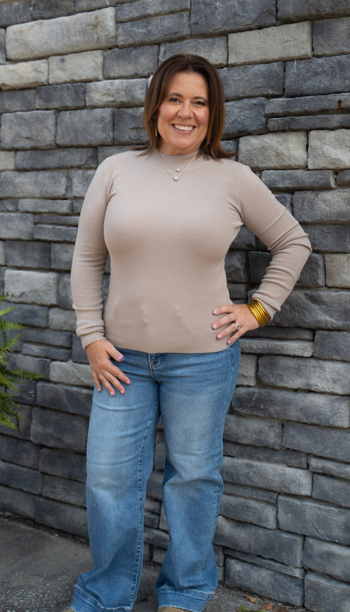 Mock Neck Layering Top