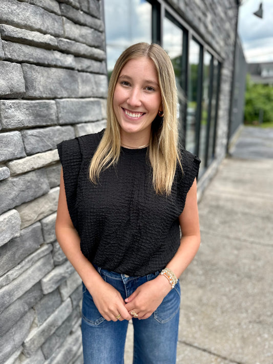 Round Neck Pleated Top