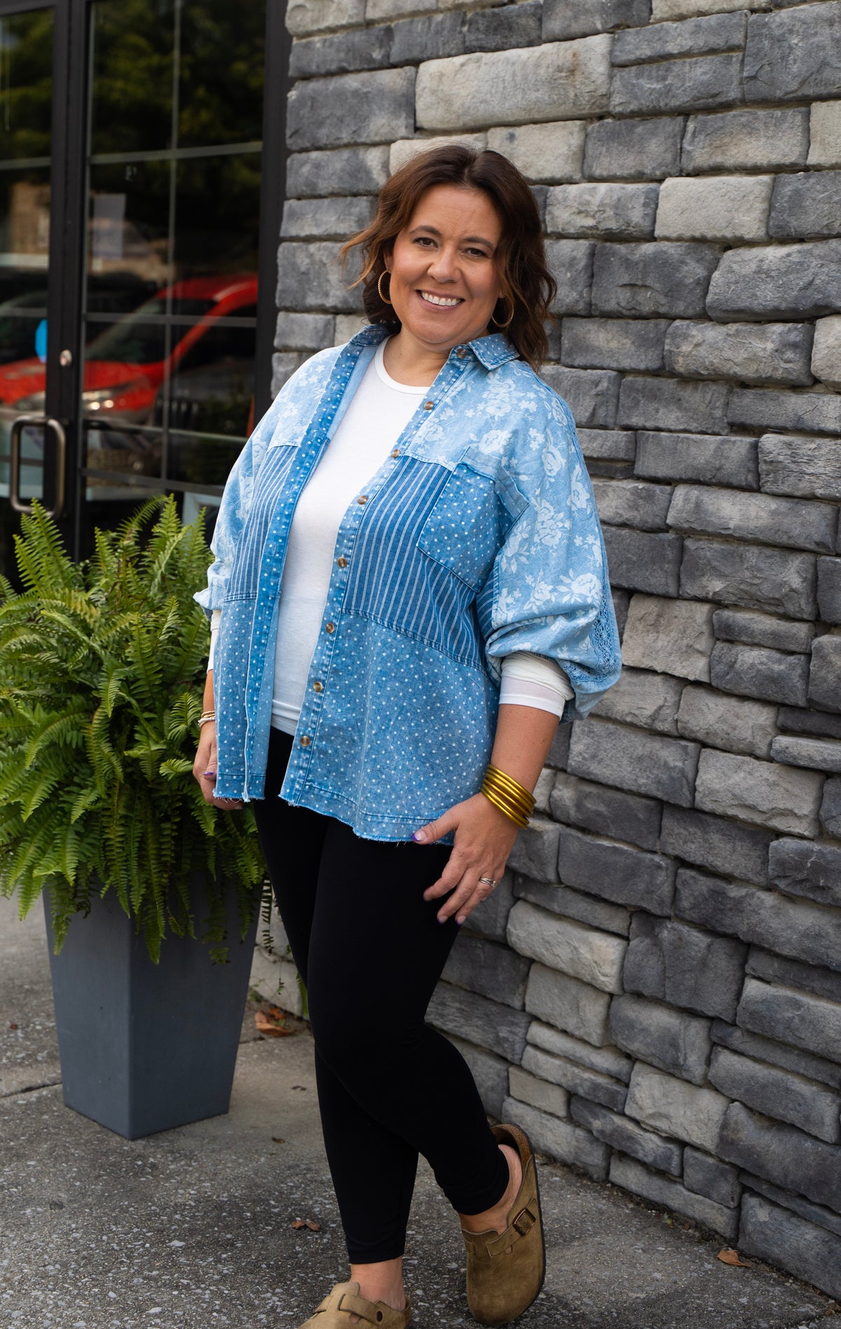 Mixed Ice Denim Top