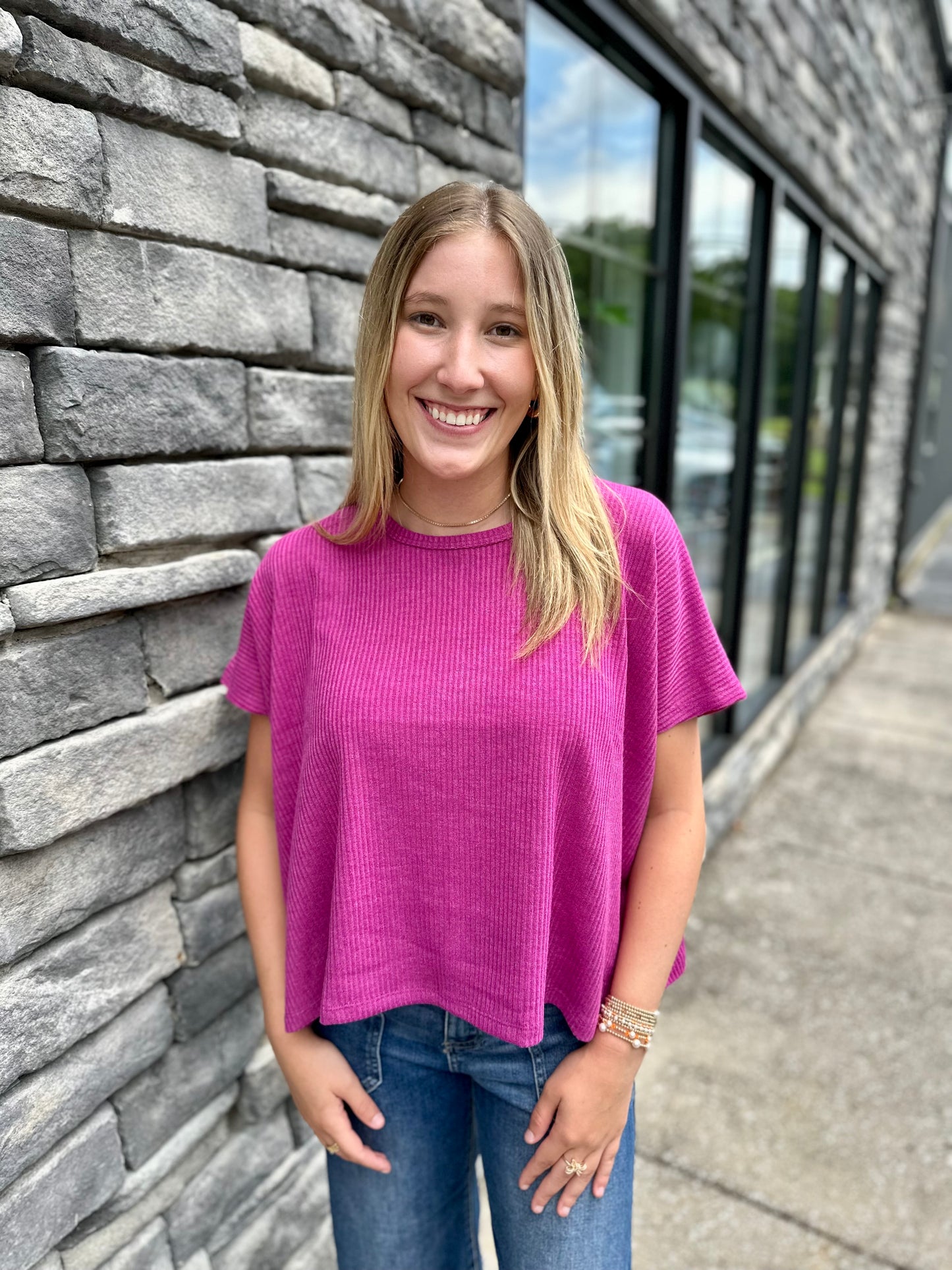 Ribbed SS Sweater