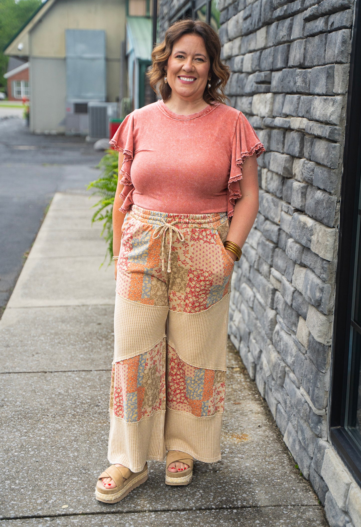 Terry Patchwork Pants