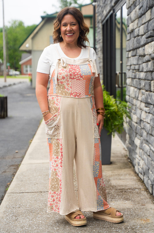 Patchwork Printed Jumpsuit