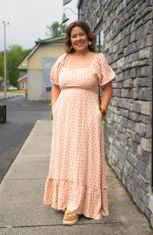 Floral Mauve Maxi Dress