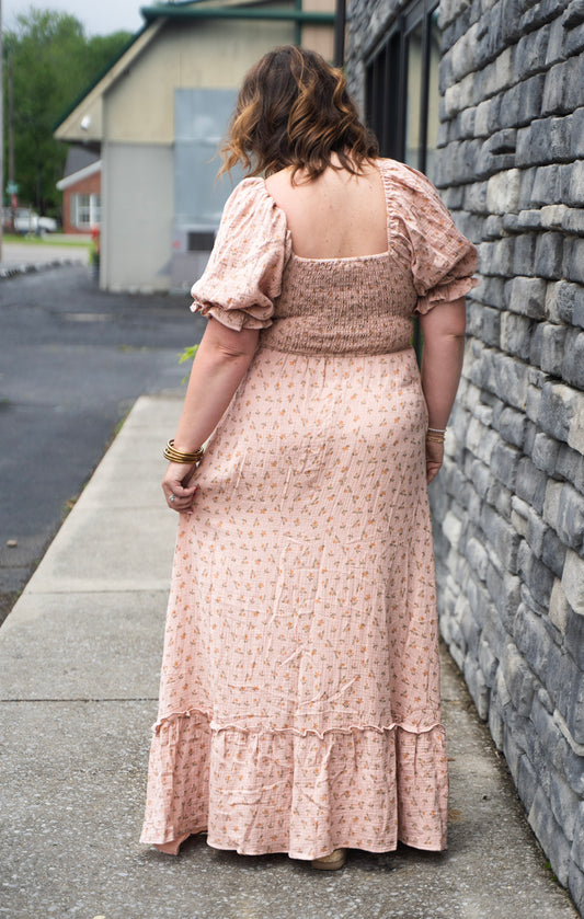 Floral Mauve Maxi Dress