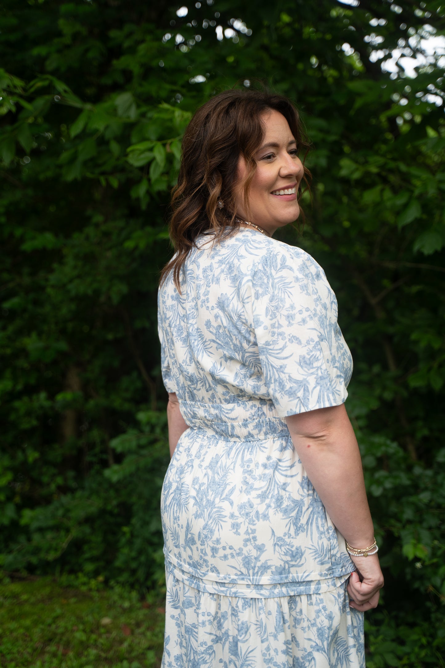 Porcelain Petals Maxi Dress