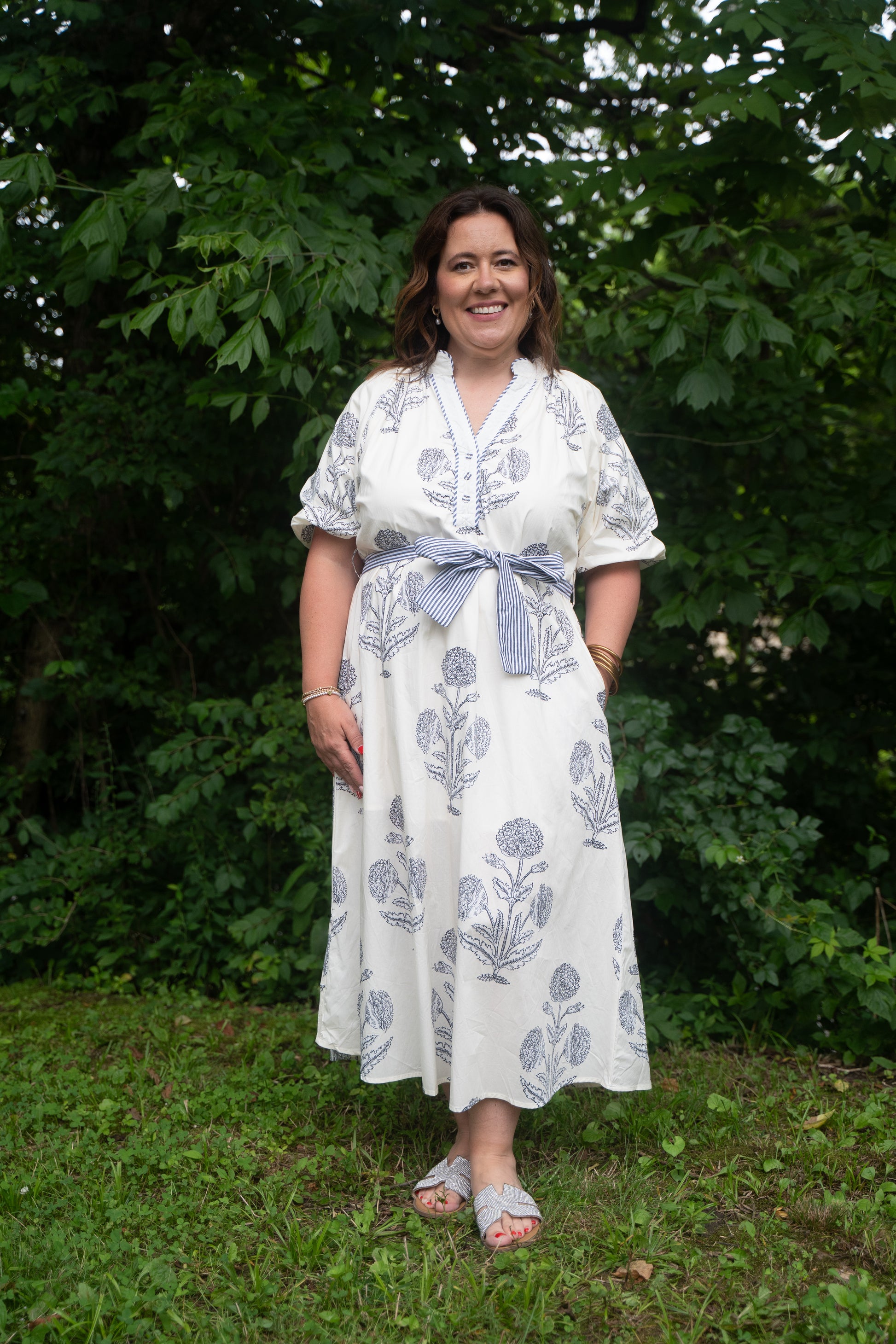 floral party dress with tie S-L midi dress