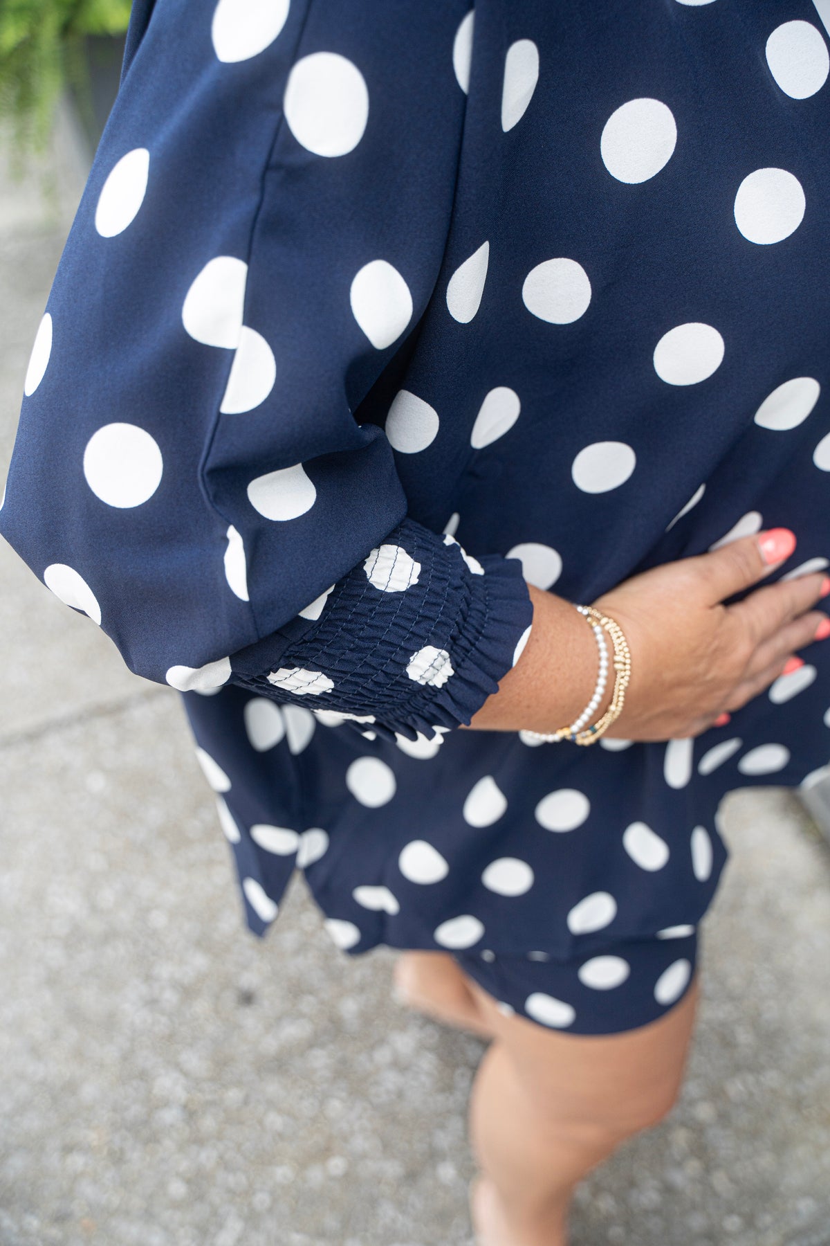 Navy/White Polka Dot Shorts Set