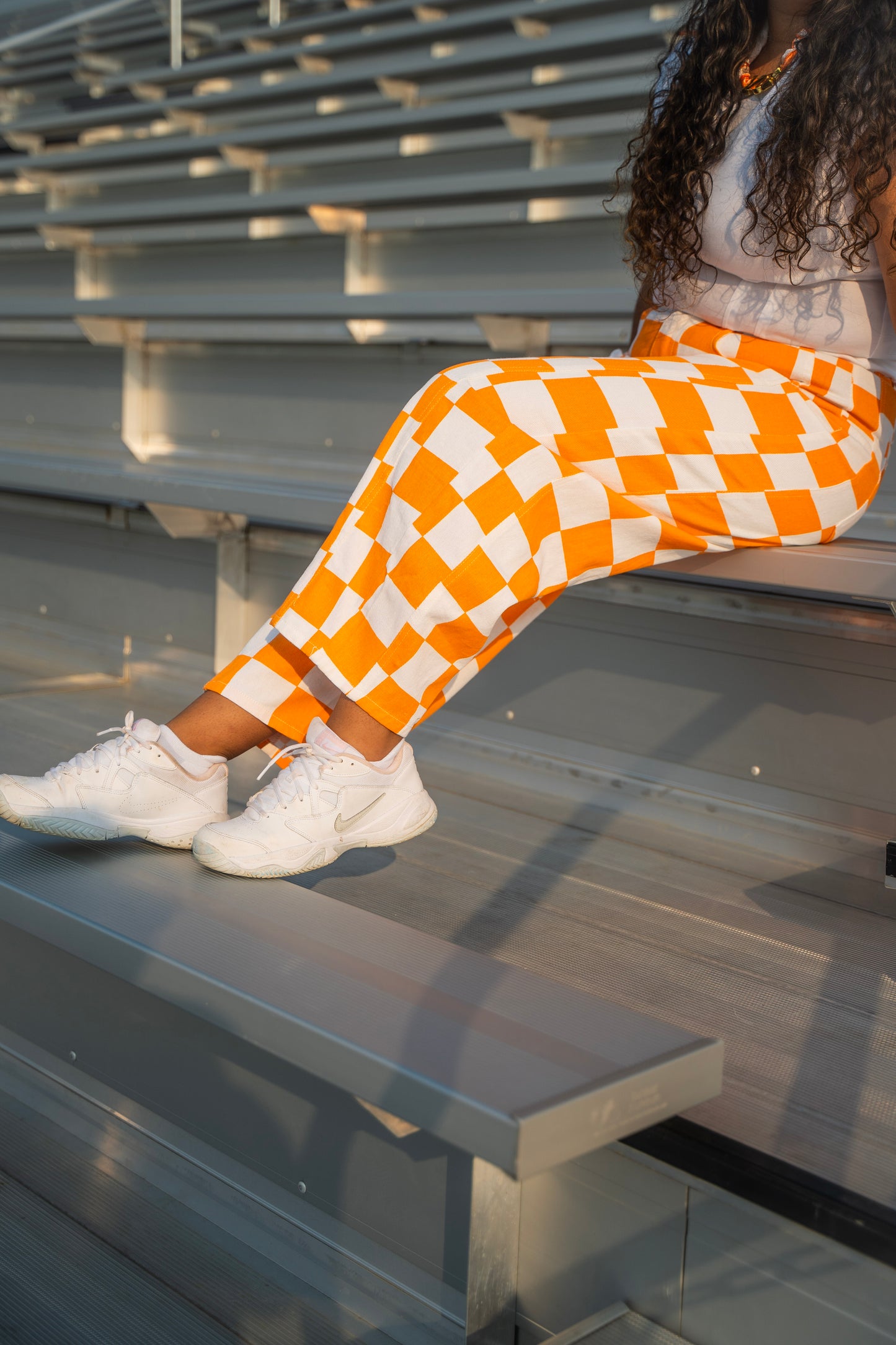 Checkered Barrel Jeans