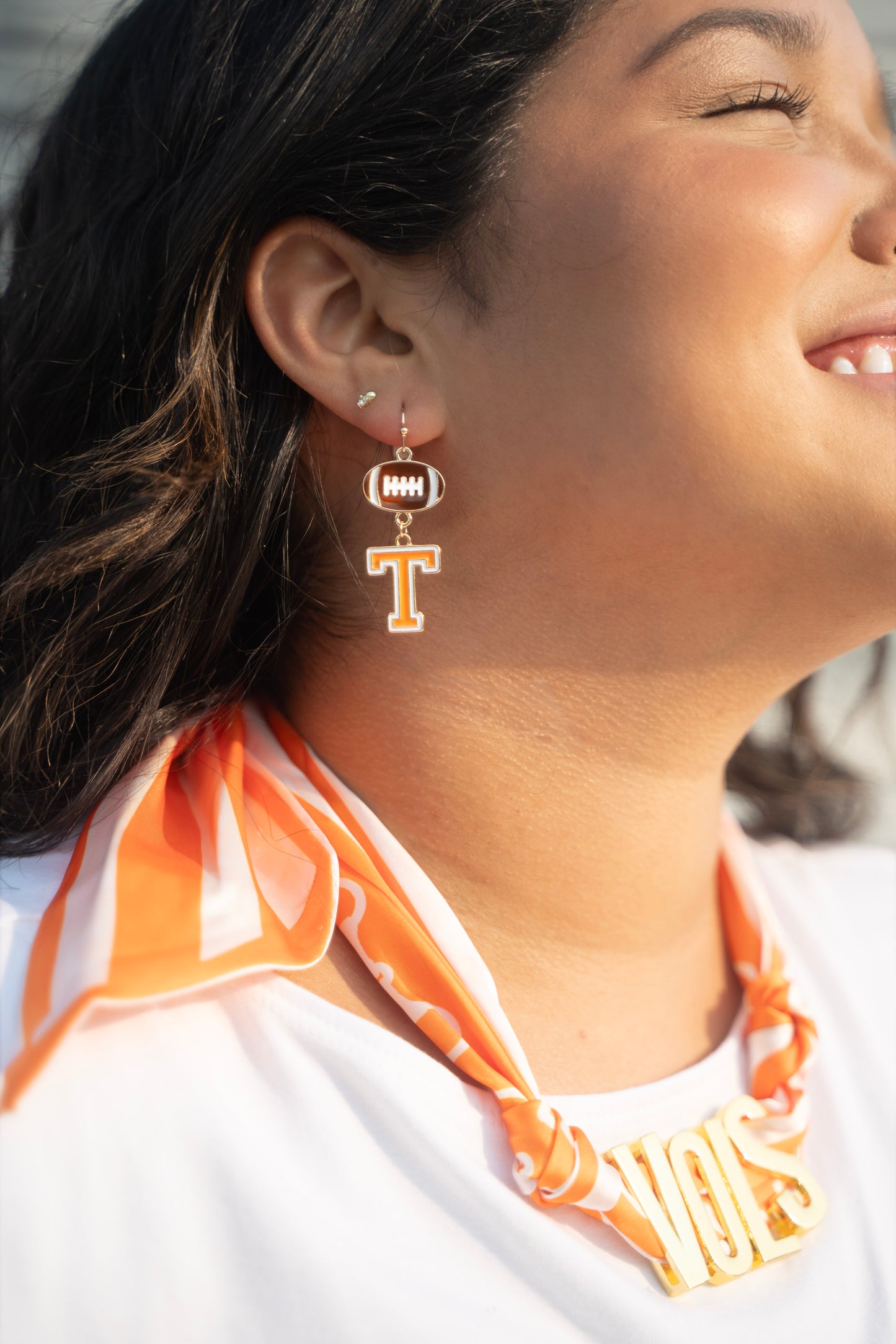 Football Power T Dangle Earrings