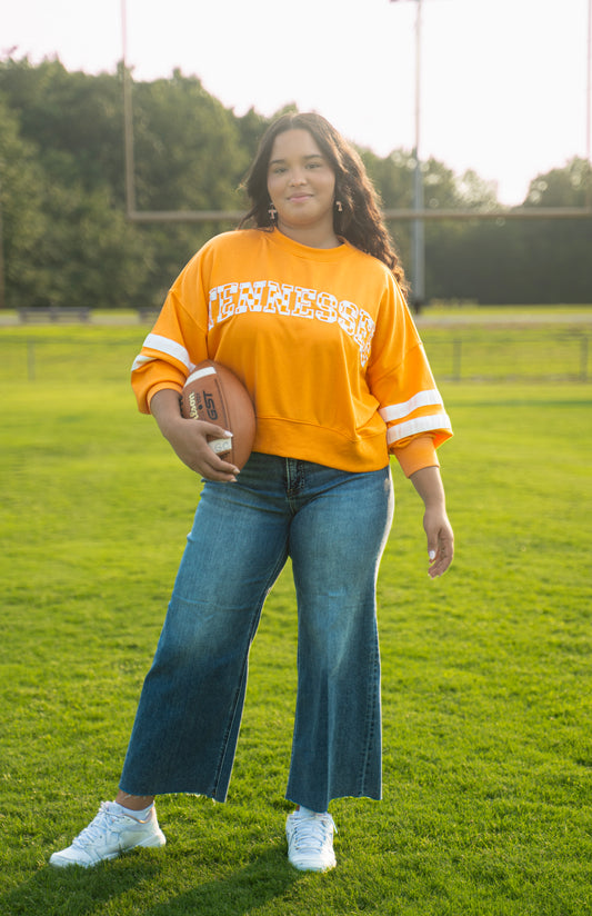 Cropped Tennessee Checkerboard Sweatshirt