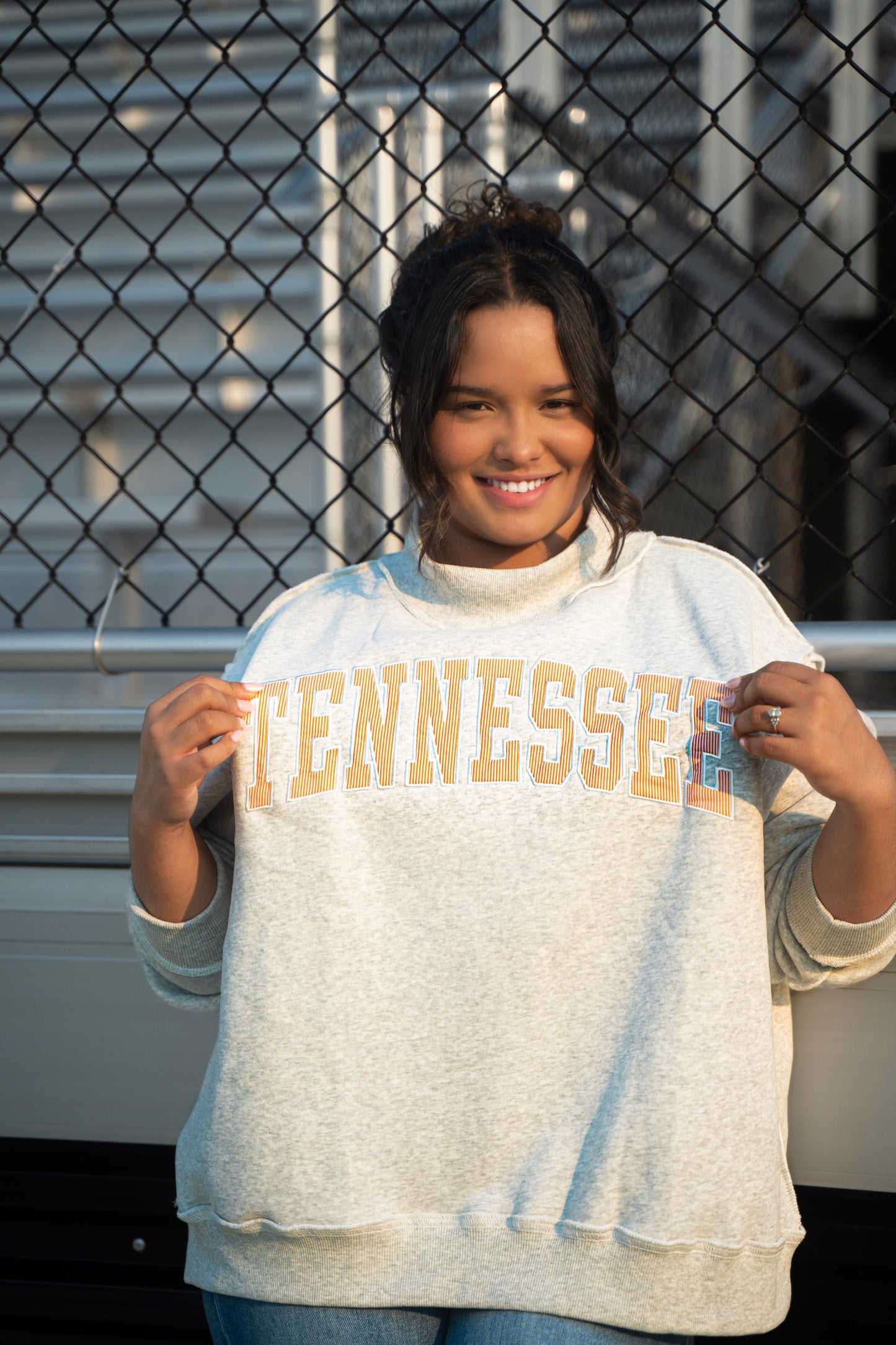 Tennessee Seersucker Mock Neck