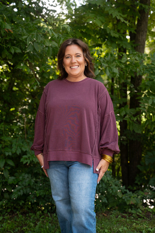 dark cherry, sweatshirt, transition