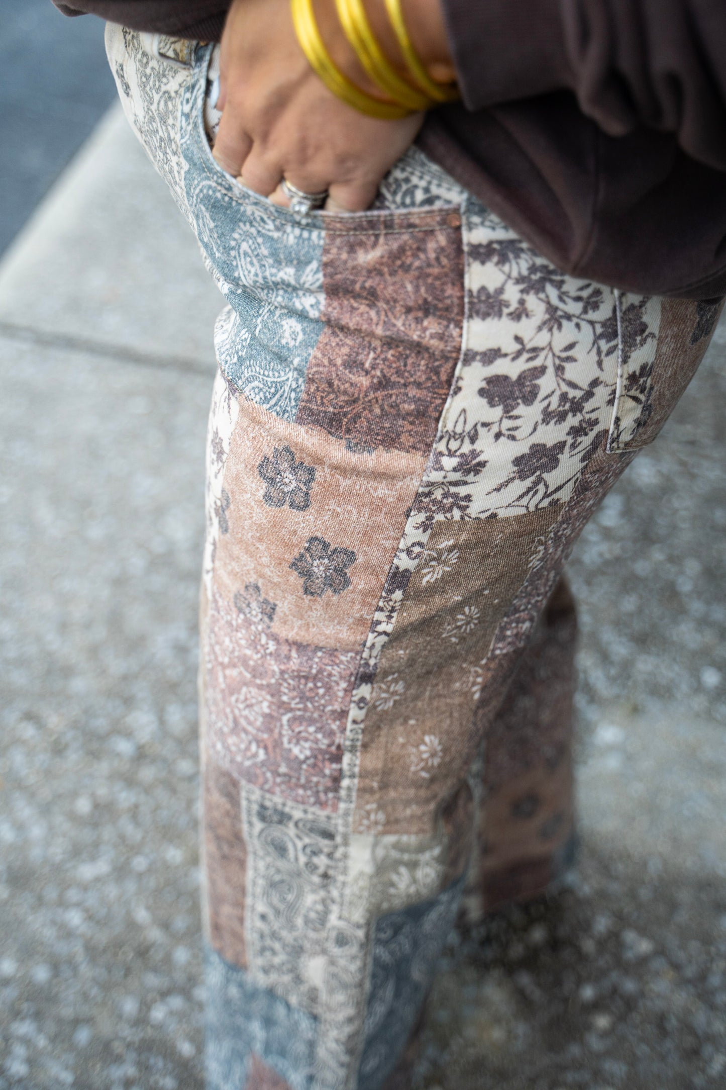 Earth Block Wide Leg Pants