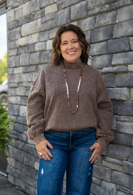mock neck, neutral, brown, fall fashion