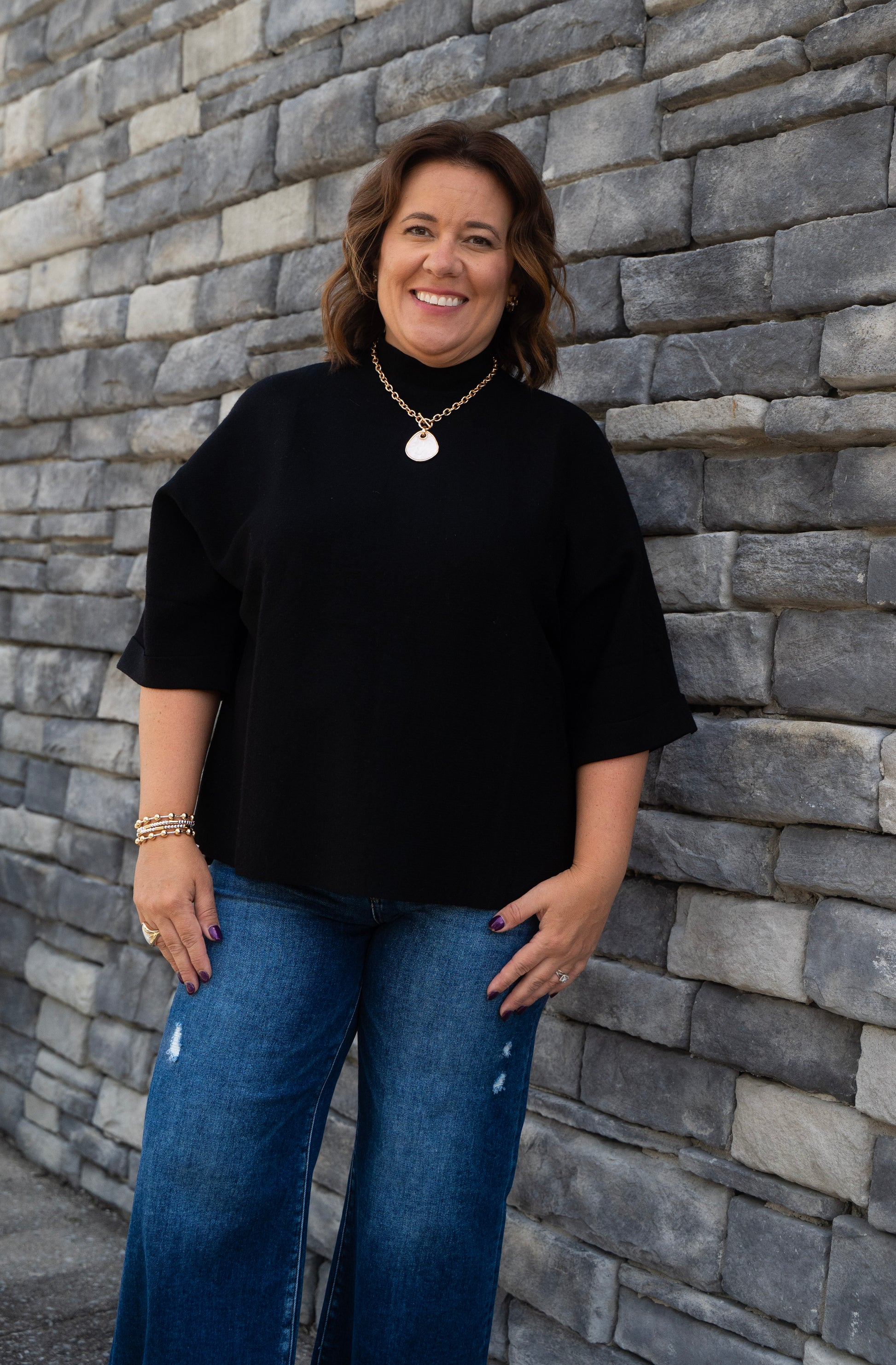 soft, sweater, mockneck, top, fall , black