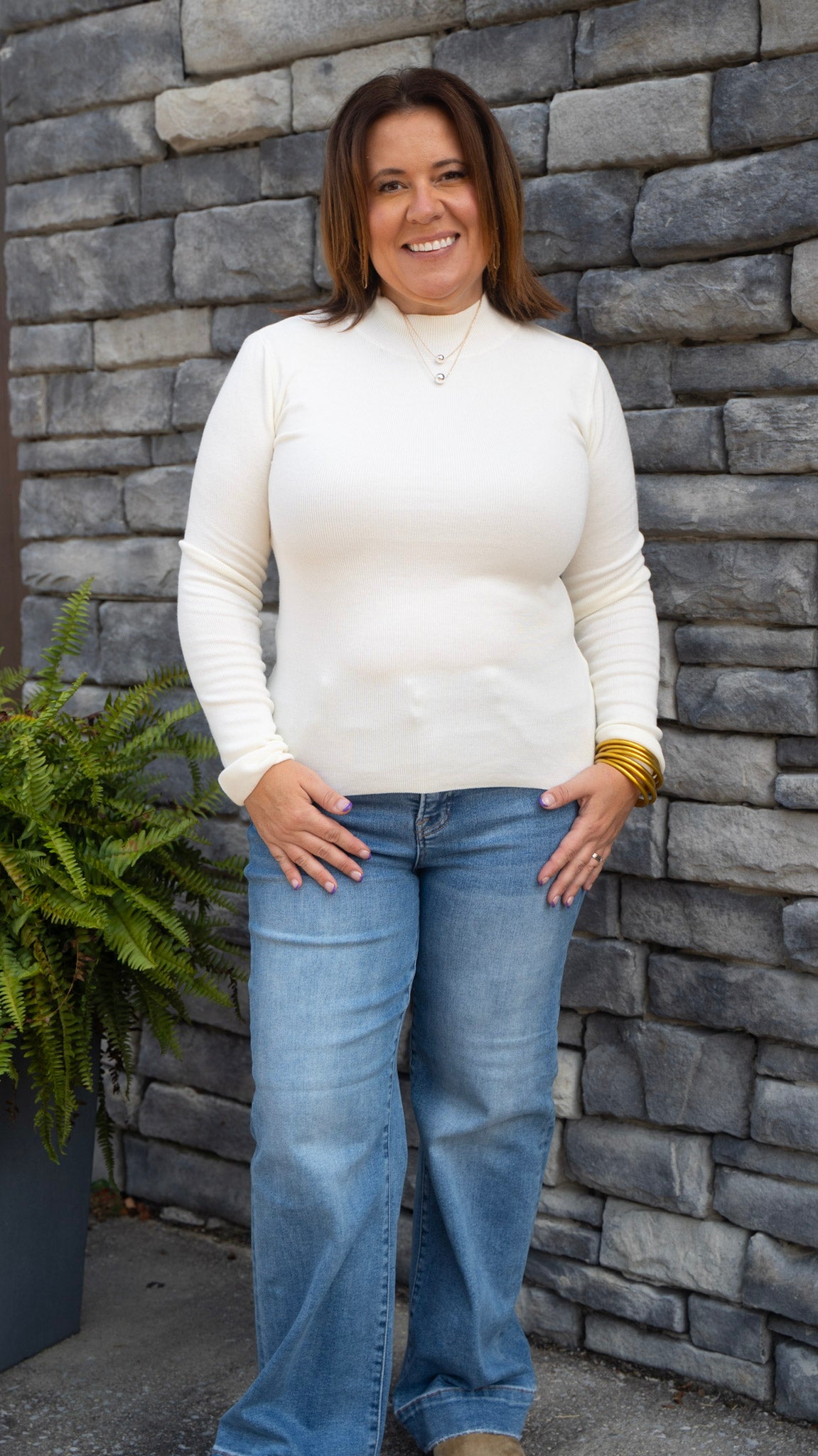Mock Neck Layering Top