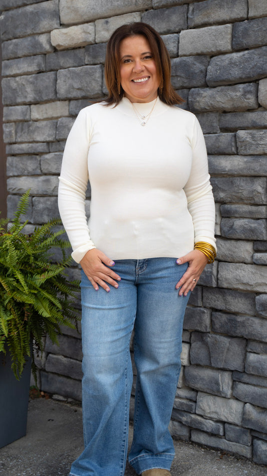 Mock Neck Layering Top