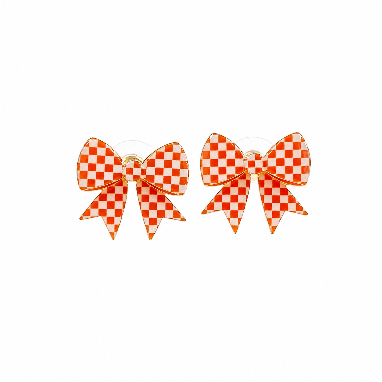 Bow Checkerboard Earrings