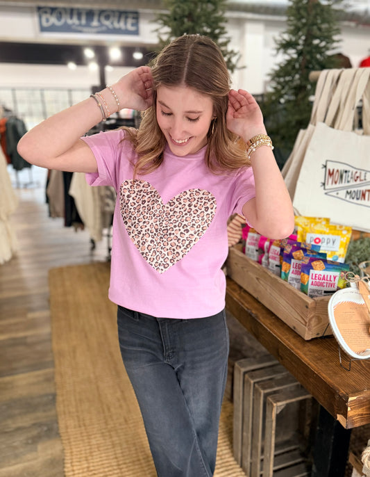 Leopard Heart Tee