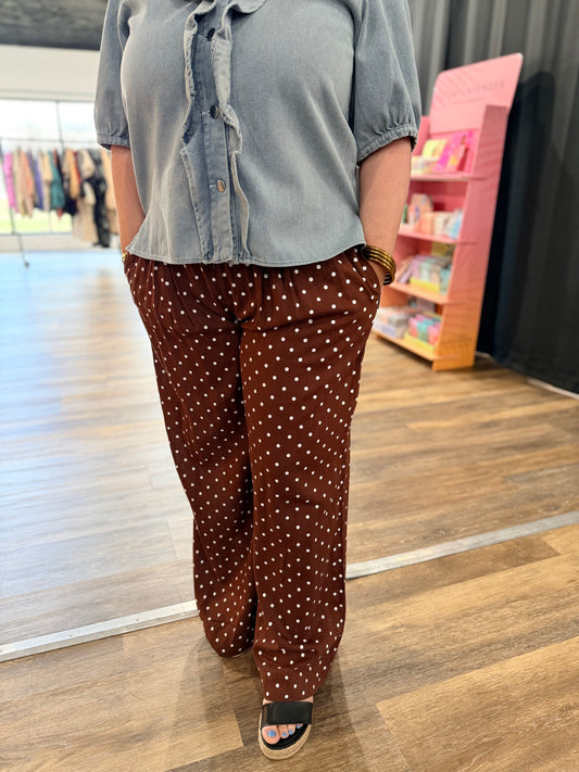 Polkadot Wide Leg Pants