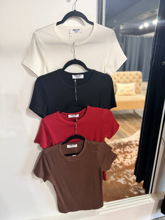 Short Sleeve Crew Neck Top