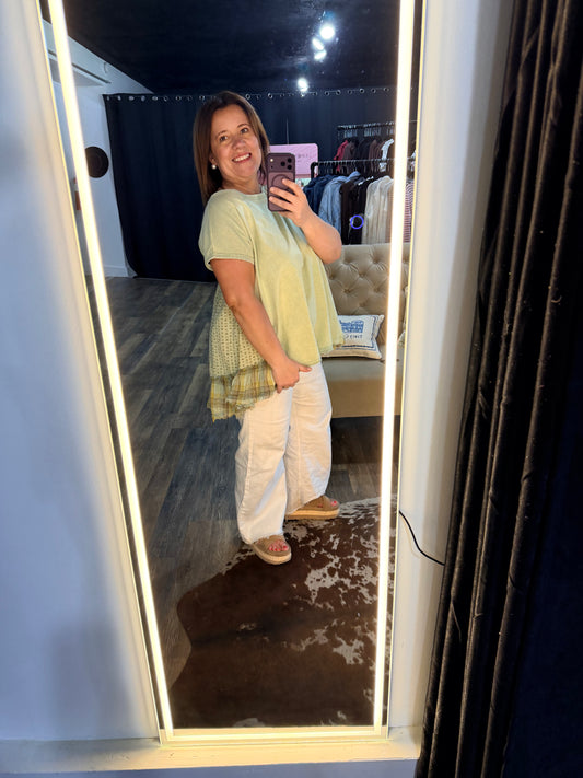 Mixed Print Tunic Top