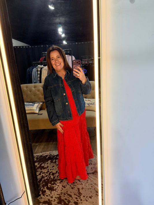 Relaxed Dark Denim Jacket
