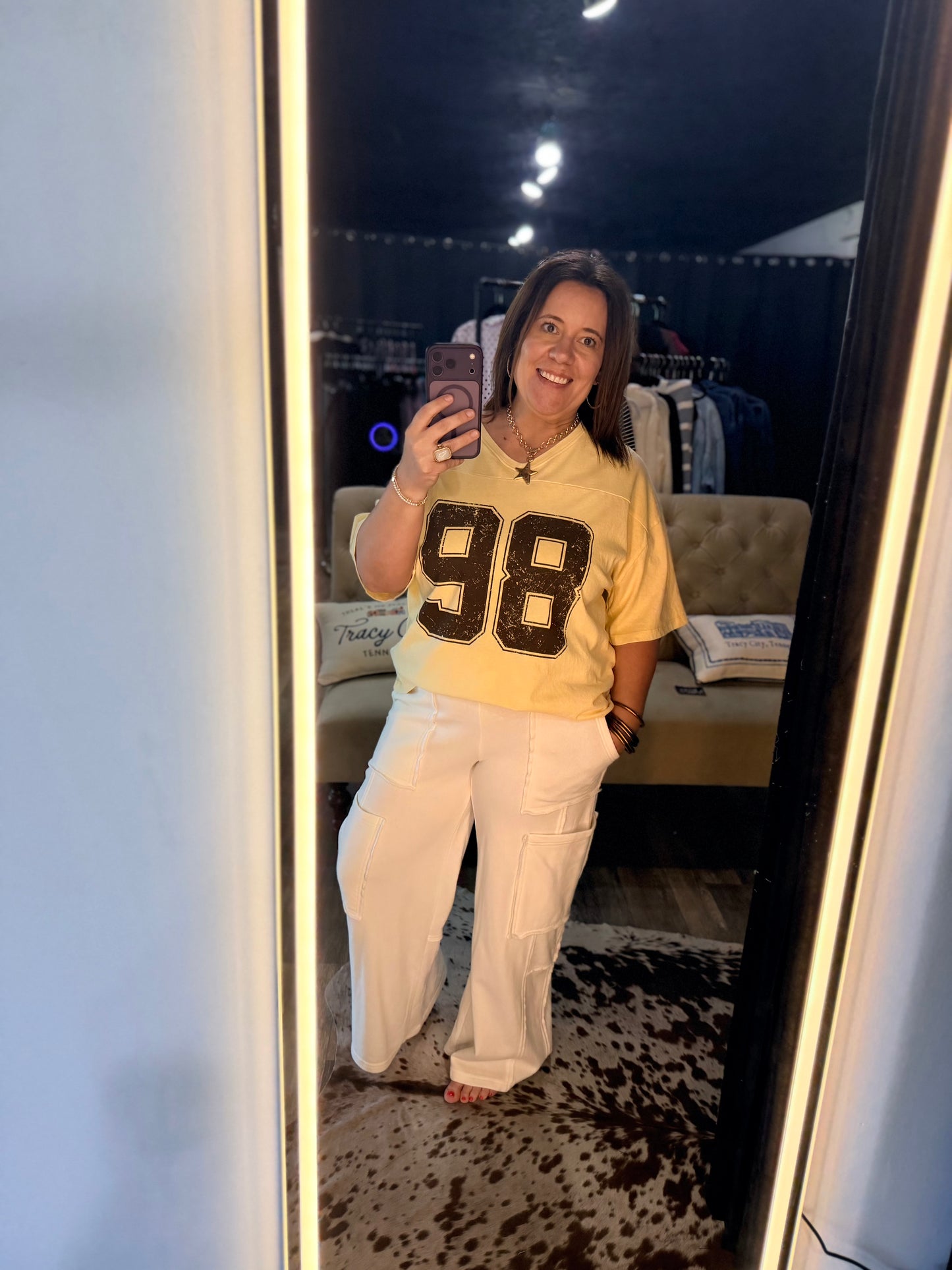 Oversized Varsity VNeck Tee