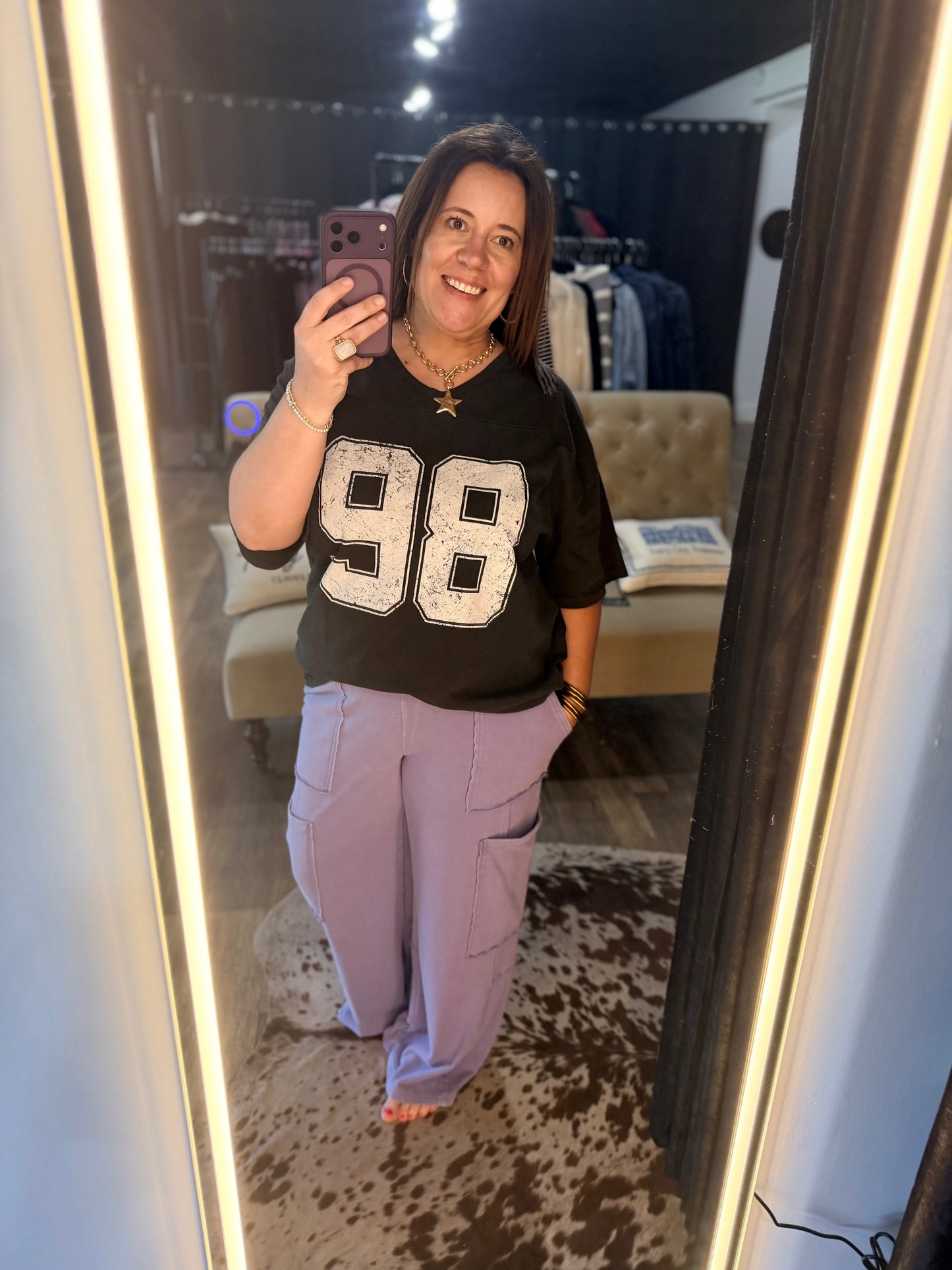 Oversized Varsity VNeck Tee