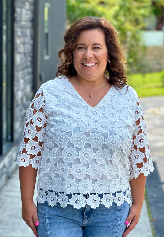 Floral Scalloped Top