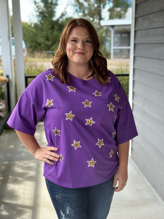 Purple & Gold Pride Star Top