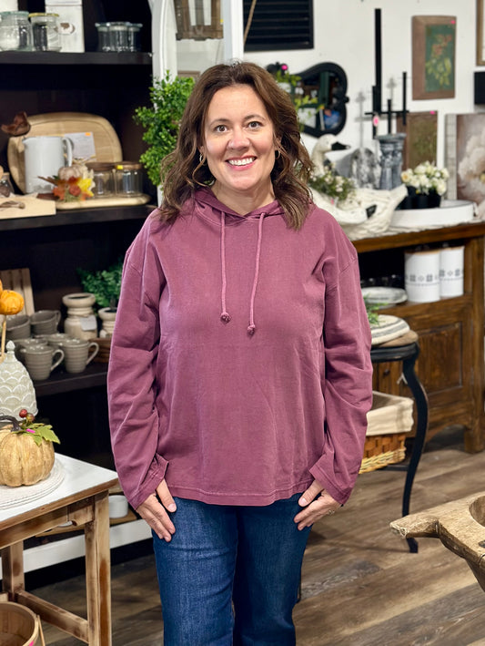 Oversized Hooded Long-Sleeve Top
